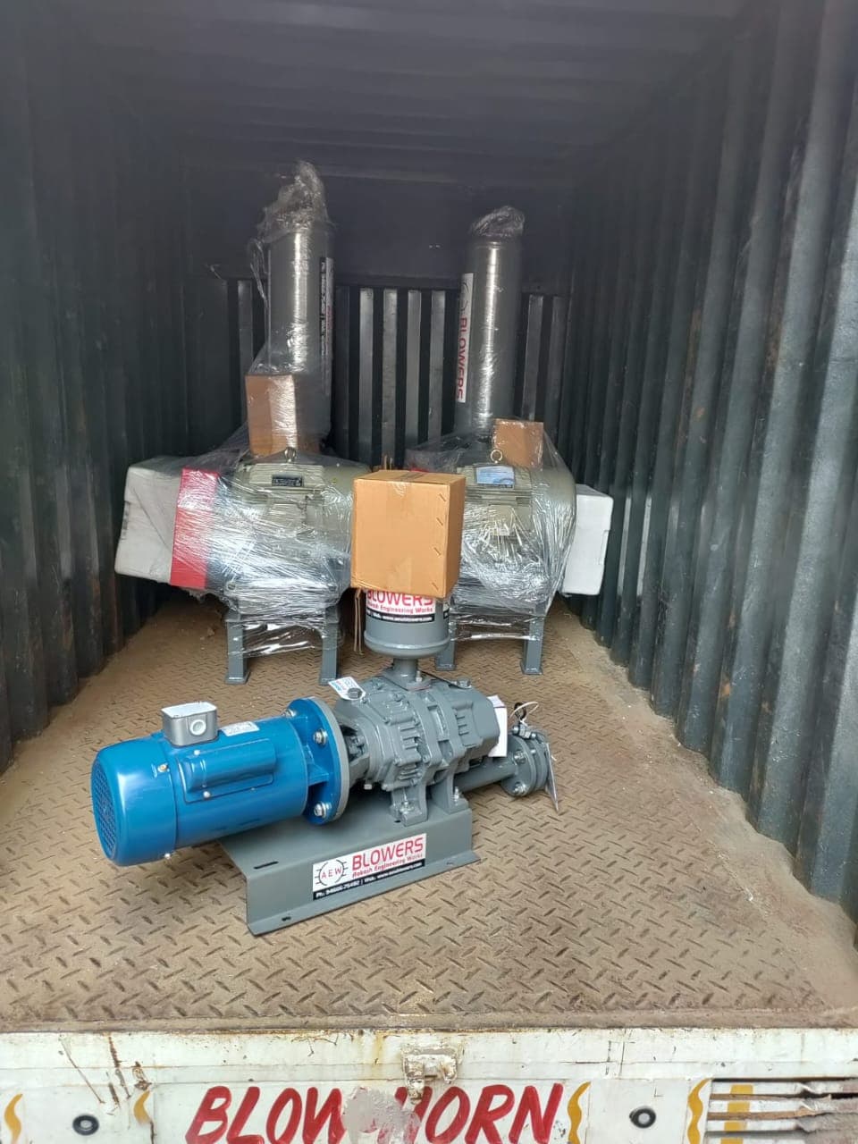 AEW root blowers loaded for customer dispatch